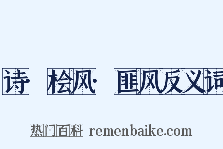 诗·桧风·匪风反义词是什么意思的图片